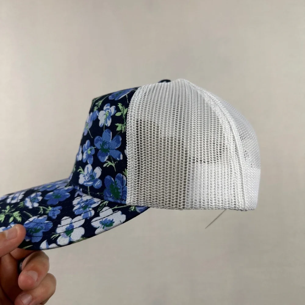 OFFLINE by Aerie Trucker Hat Womens OS Blue Floral Mesh Snapback Sporty Boho